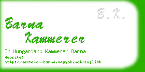 barna kammerer business card